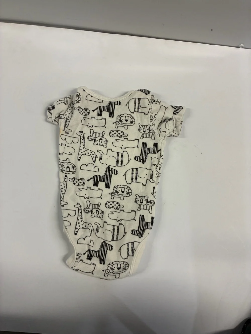 Koala Kids Cream and Black Animal Print One-Piece Bodysuit
